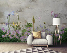 Beibehang-papel tapiz 3D para sala de estar, murales de dormitorio modernos pintados a mano, cemento floral, pared de TV, papel tapiz para paredes 3 d 2024 - compra barato