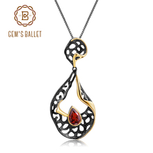 Женское Ожерелье с кулоном gemb's BALLET, натуральный гранатовый камень 1,05ct, из стерлингового серебра 925 пробы 2024 - купить недорого