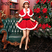 JYZCOS Women Christmas Costume Sexy Santa Claus Costumes Girl Santa Claus Cosplay Costume Dress with Cape 2024 - buy cheap