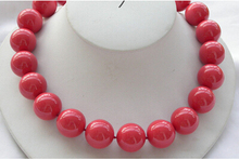 Collar redondo de perla de concha del Mar del Sur para mujer, joyería de lujo, de 17 "y 20mm, color rojo coral, precio al por mayor, z3499 2024 - compra barato