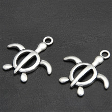 5pcs  Silver Color Hollow Out Tortoise Turtle Charms Pendant Sea Jewelry Diy Bracelet Necklace A2610 2024 - buy cheap