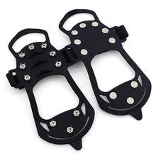 1 Pair Silicone Cleats 10 Nails Crampons Outdoor Shoe Cover Snow Non Slip Spikes Ice Gripper Climbing 2024 - buy cheap