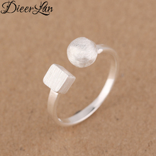 Real Pure New Cube Ball Box Wedding Rings for Women Adjustable Size Ring Fashion 2024 - buy cheap