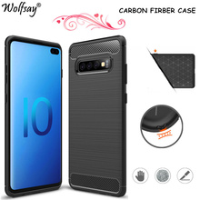 Capa de fibra de carbono para celulares samsung, s10 plus, s10 plus, s10 plus, s10 + 2024 - compre barato