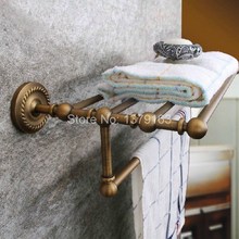 Toallero de baño montado en la pared, accesorio Vintage de latón antiguo, estante de almacenamiento, barra, aba087 2024 - compra barato