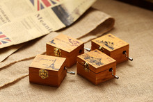 1PC new British style hand wooden music box creative gifts hot scenic ornaments Option Beautiful Decorative Patterns KN 001 2024 - buy cheap