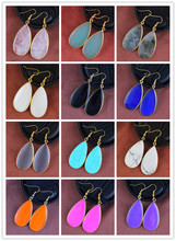 100-Unique 10 Pairs Light Yellow Gold Color Mixed Quartz Stone Water Drop Earrings Elegant Women's Earrings 2024 - buy cheap