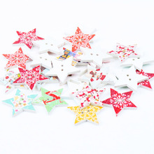 Wood Star Shaped Sewing Buttons Star Pattern Handmade Scrapbooking Craft for Christmas Home Decoration 20pcs 25mm MT0795 2024 - buy cheap