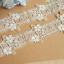 10yards 4.5cm wide Embroidery Polyester White Lace Trims Diy Necklace Ribbon Handmade Sew Clothes Garments Accessories 2024 - buy cheap