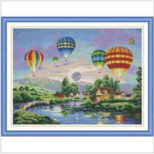 Fire Balloon Sky Needlework Embroidery Cross Stitch Kit Factory Sale 2024 - buy cheap