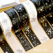 1 unidad de cinta adhesiva Washi de aluminio dorado japonés, cinta adhesiva de regalo de Navidad, estampado en caliente 2024 - compra barato