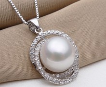 Real Freshwater Pearl Necklace with Snake Silver Chain 11-12mm Super Big Size Cheap Fashion Pendant Necklace 2024 - buy cheap