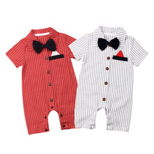 0-18M Newborn Baby Boys Rompers Bow Gentleman Infant Boy Jumpsuit Wedding Party Birthday Baby Boys Costumes Summer Clothes 2024 - buy cheap