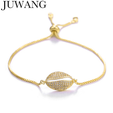 Juwang pulseiras de corrente femininas, braceletes fashion para homens e mulheres, zircônio cúbico de cristal, charme ajustável de cobre, joias 2024 - compre barato