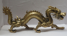 Copper Crafts Brass decoration Fine Brass Long 11 inch Metal crafts Chinese Brass Carved Dragon Statue/Chinese dragon Sculpture 2024 - buy cheap