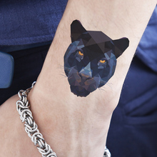 Синие леопардовые наклейки для татуировок, женские фальшивые татуировки на тело, руку, шею, животных, сексуальные водонепроницаемые татуировки на Рождество 2024 - купить недорого