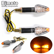 BJMOTO 2pc 12V Universal Motorcycle Arrow Turn Signal Light LED Indicators Blinker Amber Lights for Honda Kawasaki Yamaha Suzuki 2024 - buy cheap