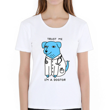 Новинка 2019, женская дизайнерская футболка Trust Me I'm Dogtor, забавная брендовая футболка унисекс в стиле панк, хип-хоп, рок 2024 - купить недорого