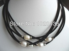 5strands freshwater pearl egg white 9-12mm nature 18" necklace beads FPPJ wholesale 2024 - buy cheap