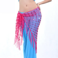 Belly dance waist chain hip scarf sequins bandage Dance belt 10 colors for your choice B-001 2024 - buy cheap