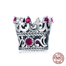 Аутентичные 925 короны из стерлингового серебра CZ Бусины fit Pandora оригинальный браслет ожерелье бисер для женщин ювелирных изделий 2024 - купить недорого