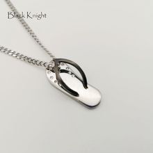 Black Knight Creative Slipper pendant necklace silver color Stainless steel CZ stones slipper necklace Bohemia fashion BLKN0727 2024 - buy cheap
