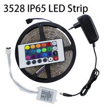 DC12V 5M 3528 RGB Flexible LED Strip Waterproof 300Leds + 24Key IR Remote Controller + DC12V 2A Power Adapter 2024 - buy cheap