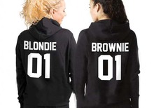 Sugarbaby irmãs moletons irmãs camisola blondie e brownie hoodies melhores amigos hoodies bff roupas presentes do navio da gota 2024 - compre barato