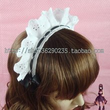 Lolita cos sweet white laciness princess hair bands hair accessory cos hair band  cosplay cos hair band bow 2024 - buy cheap