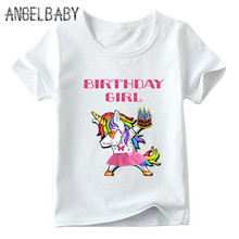 Girls Unicorn Number 1-11 Cartoon Print T-shirt Children Happy Birthday Present Clothes Kids Summer Funny Baby T shirt,HKP5250 2024 - buy cheap