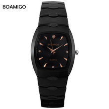 men quartz watch black steel wristwatches casual dress business watches male BOAMIGO luxury brand waterproof Relogio Masculino 2024 - купить недорого