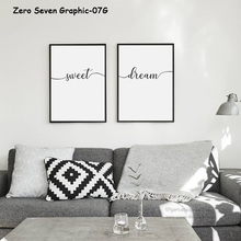 Simple Black And White Sweet Dream Phrase Canvas Painting Poster And Print Living Room Bedroom Wall Art Picture Home Decoration 2024 - buy cheap
