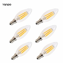 6 PCS Energy Saving Retro E14 2W 4W 6W Glass LED Candle Lights Filament Edison Bulb Lamp Light Chandelier Replace Incandescent 2024 - buy cheap