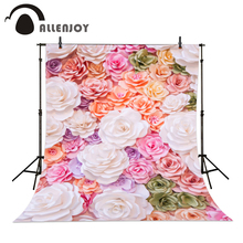 Allenjoy cámara fotográfica hermosa flor baby shower 3D fondos de flores rosadas boda fondo real para sesiones fotográficas 2024 - compra barato