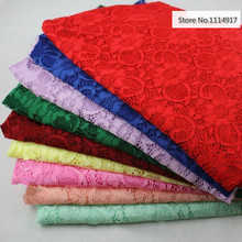 Quality Elastic  Embroidered Cutout Lace Fabric  Aesthetic Flower Basic Shirt Cloth Width 150cm 1meter 2024 - buy cheap