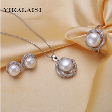 YIKALAISI-Conjunto de collar/pendientes de plata de ley 2017 para mujer, joyería de plata de ley 925, colgante de agua 2024 - compra barato