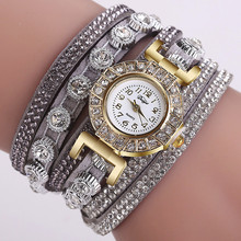 Duoya женские часы модные повседневные Аналоговые Кварцевые женские Стразы Часы Роскошные наручные часы-браслет Баян Кол Saati # b 2024 - купить недорого