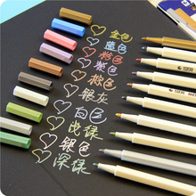 Canetas metálicas para arte em papel preto, material de papelaria zakka, canetas de marcador para desenho de papel preto f543 2024 - compre barato