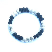6mm Big 3 White Pine  Volcanic Stone Black And  Energy  Health Bracelet Wear Wire Lover Friendship 2024 - buy cheap