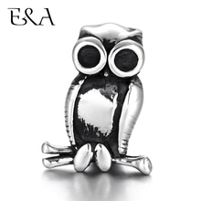 Stainless Steel Beads Owl 2mm Hole Blacken Animal Charms for Beaded Chain Bracelet Supplies Handmade DIY Jewelry Making Findings 2024 - buy cheap