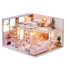 Nova casa de boneca diy manual montagem casas de bonecas miniaturas móveis casa de bonecas decoração kit brinquedos para crianças presente aniversário 2024 - compre barato