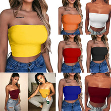 2019 Women Sexy Striped Crop Top Bustier Tube Crop Tank Top Cami Tops Vest Blouse 2024 - buy cheap