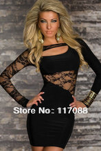 Ml17834 frete grátis novo design preto cortar vestido de renda sexy vestido sexy clubwear lady party chemise 3 cores 2024 - compre barato