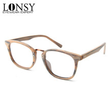 LONSY Men Women Acetate Wood Optical Frames Brand Designer Computer Eye Glasses Frames For Myopia Glasses oculos De Grau 2024 - buy cheap