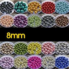 8mm Colorful Imitation Pearl For Garments Diy Handmade Sewing Materials Loose Beads Decoration  Bracelet Hair Accessories Beads 2024 - buy cheap