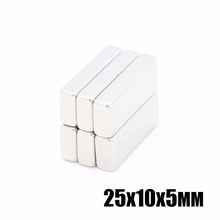 10pcs 25x10x5 mm Very Strong Neodymium Block Magnets 25x10x5 mm N35 Grade Powerful Magnet Permanent Magnet 25 x 10 x 5 mm 2024 - buy cheap