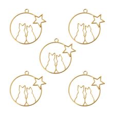 5Pcs Cute Moon Cat Blank Resin Frame Pendant Open Bezel Setting Jewelry Making 2024 - buy cheap