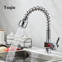 Chrome Pull Out Kitchen Spring Faucet  Sink Mixer Tap 360 degree rotation kitchen mixer taps Kitchen Tap 2024 - buy cheap