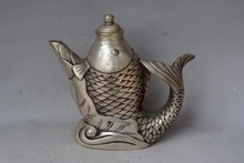 Rare Old Qing Dynasty silver teapot,fish,Old China, #03,free shipping 2024 - buy cheap