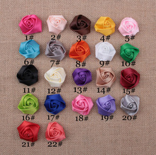 Yundfly 10pcs Flat Back Mini Ribbon Rose Flower Accessories Handmade Rolled Rosettes for Hair Clip DIY Headwear 2024 - buy cheap
